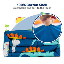 Load image into Gallery viewer, Sivio Kids Weighted Blanket &amp; Removable Duvet Cover Set 100% Cotton Weighted Comforter with Glass Beads, 3lbs 36 × 48 inch, Minky Dotted Cover Machine Washable, Blue Dinosaur
