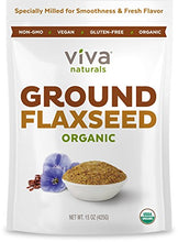 Load image into Gallery viewer, Viva Naturals The Finest Organic Raw Chia Seeds, 1 Pound &amp; Organic Ground Flax Seed, 15 oz - Specially Cold-milled Using Proprietary Technology for Optimal Smoothness and Freshness
