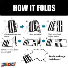 Load image into Gallery viewer, play-go Quick Wipes Portable Changing Pad, Foldable Diaper Mat, Waterproof Changing Station for Newborn Babies Infants Toddlers (Blue/Gray)

