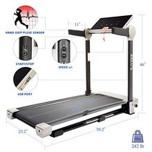 Load image into Gallery viewer, ZELUS 3HP Folding Treadmill for Home or Office | Home Gym Exercise Equipment up to 7.5mph Cardio Training with Free Sports App, Bluetooth Speaker, Heart Rate Monitor, Magnetic Shock Absorption
