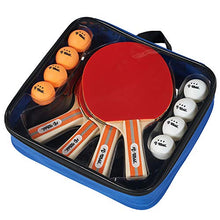 Load image into Gallery viewer, Rally and Roar Premium Table Tennis Paddle Set, Includes 4 Paddles, 3-Star Balls and Carry Case
