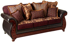 Load image into Gallery viewer, Furniture of America Kildred 2-Piece Fabric and Leatherette Sofa Set, Burgundy
