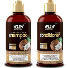 Load image into Gallery viewer, WOW Coconut Milk Shampoo and Conditioner Set (2 x 16.9 Fl Oz / 500mL - DHT Blockers Slow Down Hair Loss - Essential Vitamins &amp; Oils For Faster Hair Growth For Men &amp; Women - Paraben, Salt, Sulfate Free
