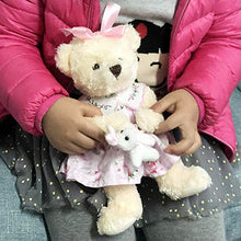 Load image into Gallery viewer, Oits-cute Small Baby Teddy Bear with Cloth Cute Stuffed Animal Soft Plush Toy 10" (Pink Dress with Rabbit)
