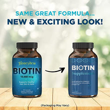 Load image into Gallery viewer, Biotin 10000mcg for Hair Skin and Nails - Honeydew Biotin Hair Vitamins for Faster Hair Growth and Nail Care - Vitamin B7 Biotin Hair Growth Vitamins for Women and Mens Hair Loss - 90 Veggie Capsules
