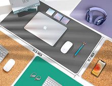 Load image into Gallery viewer, Aothia Office Desk Pad, Natural Cork &amp; PU Leather Dual Side Large Mouse Pad, Laptop Desk Table Protector Writing Mat Easy Clean Waterproof for Office Work/Home/Decor (Gray,31.5" x 15.7")
