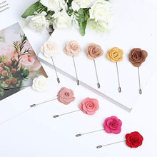 Load image into Gallery viewer, HANPABUM 20 Pieces Men's Lapel Pins Handmade Camellia Flower Boutonniere Stick for Suits Wedding
