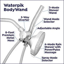 Load image into Gallery viewer, Waterpik High Pressure Handheld Wand and Rain Shower Head Combo with 8-Foot Long Metal Hose, BodyWand Spa System with 7 Spray Modes for Hair and Body, Chrome
