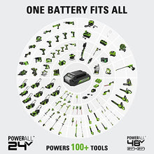 Load image into Gallery viewer, Greenworks 24V Brushless Cordless Hammer Drill Kit, 530 in./lbs Torque, 20+3 Position Clutch, 1/2 '' Keyless Chuck, Variable Speed, 1×2Ah Battery with 2A Charger, LED Light
