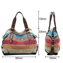 Load image into Gallery viewer, Canvas Handbag SNUG STAR Multi-Color Striped Lattice Cross Body Shoulder Purse Bag Tote-Handbag for Women (Multi Color-04)

