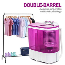 Load image into Gallery viewer, Portable Washing Machine, Kuppet 10lbs Compact Mini Washer, Wash&amp;Spin Twin Tub Durable Design to Wash All your Laundry or Swim Suit for Apartments, Dorms, RV Camping (Purple)
