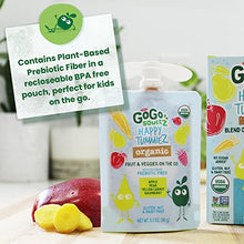 Load image into Gallery viewer, GoGo squeeZ happy tummieZ Organic Apple Pear Yellow Carrot Raspberry, 3.2 oz. (4 Pouches) - Kids Snacks with Prebiotic Fiber - Gluten Free Snacks for Kids - Nut &amp; Dairy Free - Vegan Snacks
