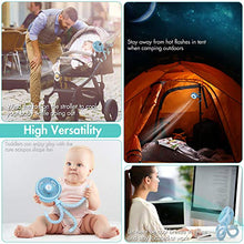Load image into Gallery viewer, Amacool Battery Operated Stroller Fan Flexible Tripod Clip On Fan with 3 Speeds and Rotatable Handheld Personal Fan for Car Seat Crib Bike Treadmill (Blue)
