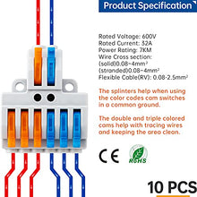 Load image into Gallery viewer, GKEEMARS 10 Pcs Lever Wire Nut Connectors, Quick Wiring Cable Connector Push-in Conductor Terminal Block (2 in 6 Out)
