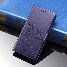Load image into Gallery viewer, Galaxy J3 2018,J3 Achieve,J3V J3 V 3rd Gen,J3 Star,Amp Prime 3 Case,[Flower Embossed] Leather Wallet Flip Protective Case Cover with Holder and Stand for Samsung Galaxy J3 2018 J337 (Purple)

