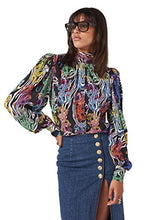 Load image into Gallery viewer, PETER DUNDAS Long Sleeve Multi Coloured Printed TOP, 36IT
