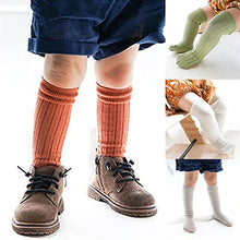 Load image into Gallery viewer, ASZX 3 Pairs Toddler Kid Baby Girl Knee High Long Socks Bow Cotton Casual Socks Knee Sock 0-5 Y 909 (Color : Grey, Kid Size : 1-3 Years)

