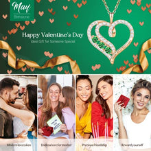 Load image into Gallery viewer, YOHOYO Forever Love Heart Pendant May Emerald Necklaces for Women with Birthstones Zirconia Jewelry Christmas Birthday Valentine Day Gift for Women Mom Her Girlfriend Girls Sister
