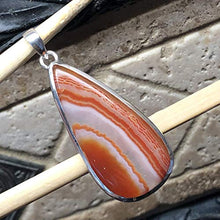 Load image into Gallery viewer, Natural Lake Superior Agate 925 Solid Sterling Silver Pendant 55mm
