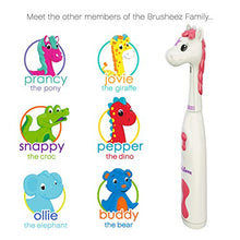 Load image into Gallery viewer, Brusheez Kid's Electric Toothbrush Set - Sparkle The Unicorn - Includes Battery-Powered Toothbrush, 2 Brush Heads, Cute Animal Cover, Sand Timer, Rinse Cup &amp; Storage Base
