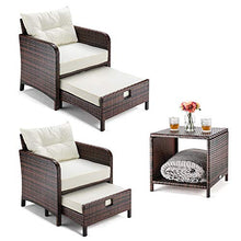 Load image into Gallery viewer, Pamapic 5 Pieces Wicker Patio Furniture Set Outdoor Patio Chairs with Ottomans
