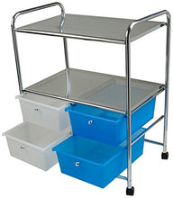 Load image into Gallery viewer, Mind Reader Rolling Utility Cart, 25 Inch, Silver 4 Drawer
