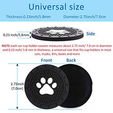 Load image into Gallery viewer, Boao 4 Packs Car Coasters 2.75 Inch Paw Car Cup Holder Silicone Anti Slip Dog Paw Coaster Mat Accessories for Most Cars, Trucks, RVs and More (Black)
