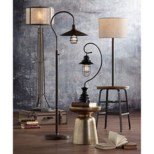 Load image into Gallery viewer, Garryton Industrial Floor Lamp Oiled Rubbed Bronze Metal Cage Barn Light Shade for Living Room Reading Bedroom Office - Franklin Iron Works
