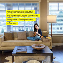 Load image into Gallery viewer, Brightech Lucas - Mid Century Modern Floor Lamp For Bedroom Reading - Brighten Living Room Corners with A Free Standing Light - Tall Office Lighting With Drum Shade &amp; Handsome Wood Finish
