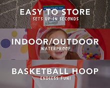Load image into Gallery viewer, Playz 5-Piece Kids Pop up Play Tent Crawl Tunnel and Ball Pit with Basketball Hoop Playhouse for Boys, Girls, Babies, and Toddlers (Purple, Orange, Yellow, Red, Blue)
