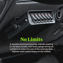 Load image into Gallery viewer, 6-Gang 12V Rocker Switch Box w/Momentary Switches [40 Amp Max.] [12 AWG Wires][12 Volt DC] SPST On/Off Rocker Toggle Switch Panel Box for Jeep Auto Automotive Lights Car Marine Boat Truck Vehicles…
