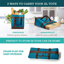 Load image into Gallery viewer, Rachael Ray Jumbo Chillout Thermal Tote, Insulated Bag Keeps Cool or Hot for Hours, XL Insulated Bag for Groceries, Potlucks, Sundries &amp; More!, Foldable &amp; Reusable Thermo Food Bag, Marine Blue
