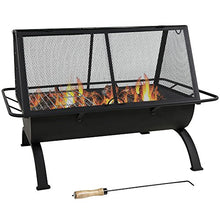 Load image into Gallery viewer, Sunnydaze Northland Outdoor Fire Pit - 36 Inch Large Wood Burning Patio &amp; Backyard Firepit for Outside with Cooking BBQ Grill Grate, Spark Screen, Fireplace Poker, and Waterproof Cover
