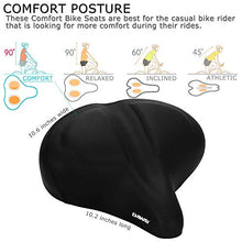 Load image into Gallery viewer, DAWAY Oversized Comfort Bike Seat - C40 Most Comfortable Extra Wide Soft Foam Padded Exercise Bicycle Saddle for Men Women Senior, Universal Fit for Cruiser, Stationary, Spin Bikes &amp; Outdoor Cycling
