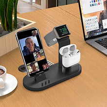 Load image into Gallery viewer, OLEBR 3 in 1 Charging Stand Compatible with iWatch Series 5/4/3/2/1, AirPods and iPhone 11/11 Pro/11 Pro Max/Xs/X Max/XR/X/8/8Plus/7/7 Plus /6S /6S Plus(Original Charger &amp; Cables Required) Black
