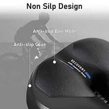 Load image into Gallery viewer, Waterproof Comfortable Wide Bike Seat with Red Warning Strip,Memory Foam Bicycle Saddle with Dual Shock Absorbing,Universal Fit Bike Cushion Replacement on Indoor/Outdoor Mountain Bikes for Women&amp;Men
