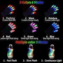Load image into Gallery viewer, Led Finger Gloves, Kids Led Gloves LED Shoelaces Set Light Up Toys for Boys Girls, Flashing Gloves for Christmas Thanksgiving Birthday Glow Halloween Costume Party
