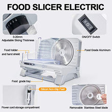 Load image into Gallery viewer, WERISE Meat Slicer Electric Deli Food Slicer for Home Use with 6.7'' Removable Stainless Steel Blade and Non-Slip Feet, Adjustable Thickness for Meat, Cheese, Bread,110V
