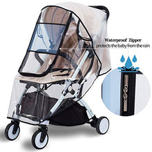 Load image into Gallery viewer, Bemece Stroller Rain Cover Universal, Baby Travel Weather Shield, Windproof Waterproof, Protect from Dust Snow (Black-M)
