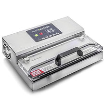 Load image into Gallery viewer, Avid Armor Vacuum Sealer Machine - A100 Stainless Construction, Clear Lid, Commercial Double Piston Pump Heavy Duty 12" Wide Seal Bar Built in Cooling Fan Includes 30 Pre-cut Bags and Accessory Hose
