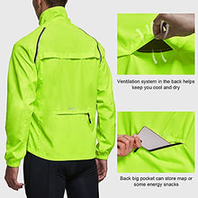 Load image into Gallery viewer, BALEAF Men's Cycling Jacket Bike Windbreaker Running Vest Removable Sleeves Reflective Lightweight Windproof Winter Fluorescent Yellow Size L
