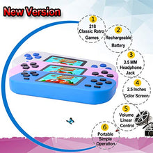 Load image into Gallery viewer, Beijue Retro Handheld Games for Kids Built in 218 Classic Old Style Electronic Game 2.5'' Screen 3.5MM Earphone Jack USB Rechargeable Portable Video Player Children Travel Holiday Entertain (Pink)

