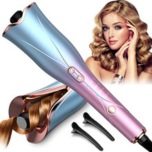 Load image into Gallery viewer, Aliavos Automatic Curling Iron, Auto Hair Curler with 4 Temp Up to 425℉&amp; 3 Timer &amp; Dual Voltage,1" Larger Rotating Barrel Curling Wand,Fast Heating, Anti-Scald, Auto Shut-Off Spin Iron for Styling
