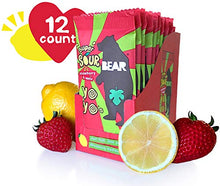 Load image into Gallery viewer, BEAR Sour - Real Fruit Yoyos - Strawberry-Apple, No added Sugar, All Natural, non GMO, Gluten Free, Vegan - Healthy on-the-go snack for kids &amp; adults, 0.7 Ounce (Pack of 12)
