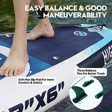 Load image into Gallery viewer, Highpi Inflatable Stand Up Paddle Board 10'6''x32''x6''W Premium SUP Accessories &amp; Backpack, Wide Stance, Surf Control, Non-Slip Deck, Leash, Paddle and Pump, Standing Boat for Youth &amp; Adult…
