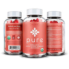 Load image into Gallery viewer, Pure Apple Cider Vinegar Gummies - First USDA Organic Certified ACV Gummies - with Raw, Organic ACV with The Mother - Gummy Alternative to Capsules - Detox, Cleanse Support - 60 Ct

