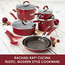 Load image into Gallery viewer, Rachael Ray Cucina Nonstick Sauce Pan/Saucepan with Lid, 2 Quart, Red
