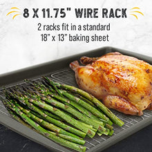 Load image into Gallery viewer, Checkered Chef Cooling Rack - Set of 2 Stainless Steel, Oven Safe Grid Wire Racks for Cooking &amp; Baking - 8” x 11 ¾"
