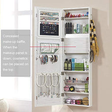 Load image into Gallery viewer, GISSAR Jewelry Mirror Armoire Wall Mount Over The Door Mirror Jewelry Cabinet Storage Mirror Organizer Lockable Full Length Door Mirror(White)

