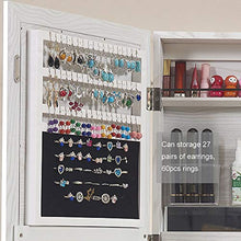 Load image into Gallery viewer, GISSAR Jewelry Mirror Armoire Wall Mount Over The Door Mirror Jewelry Cabinet Storage Mirror Organizer Lockable Full Length Door Mirror(White)
